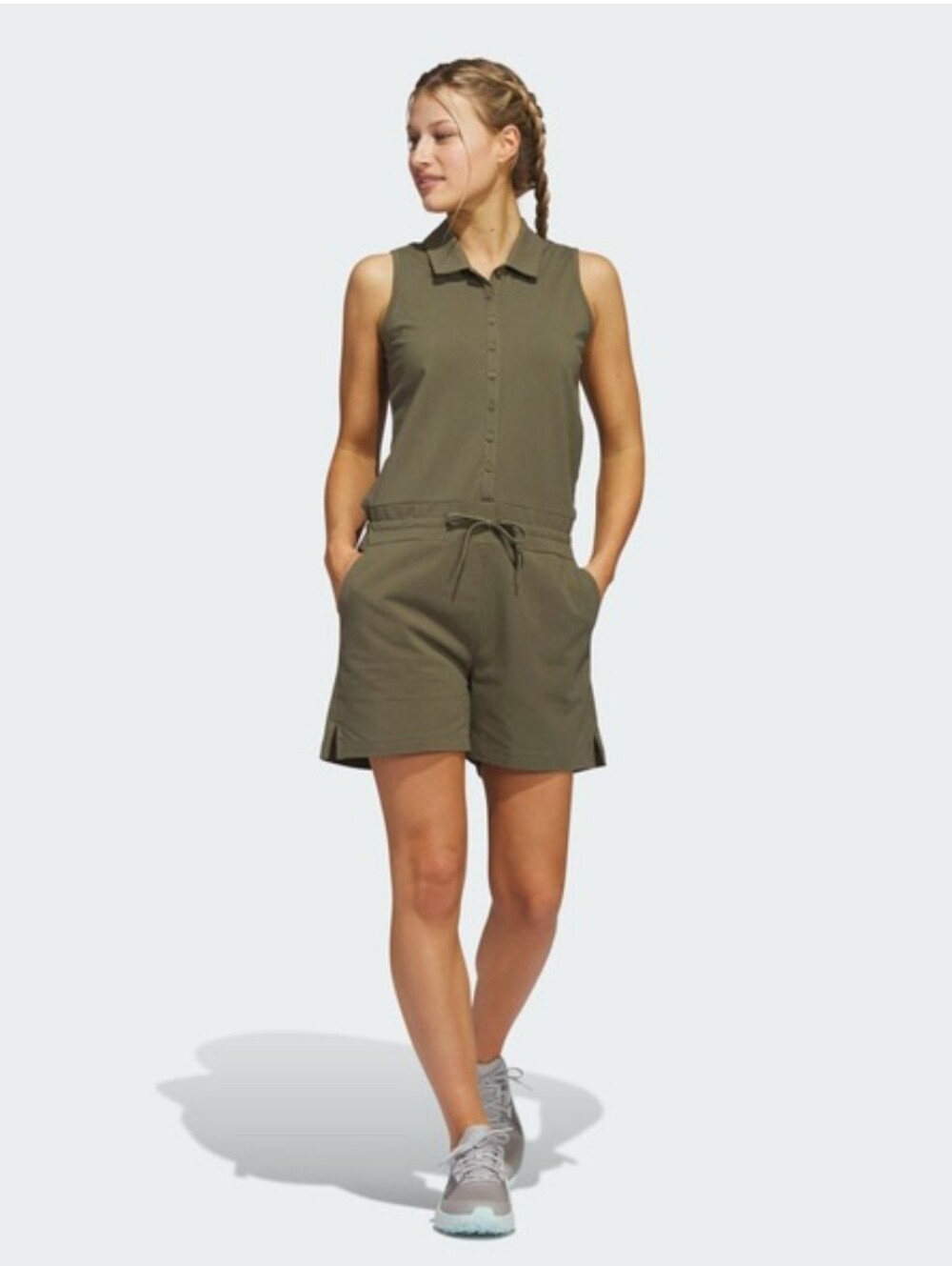 Adidas Romper Sleeves Olive Green Golf One Piece Romper Size Medium NWT